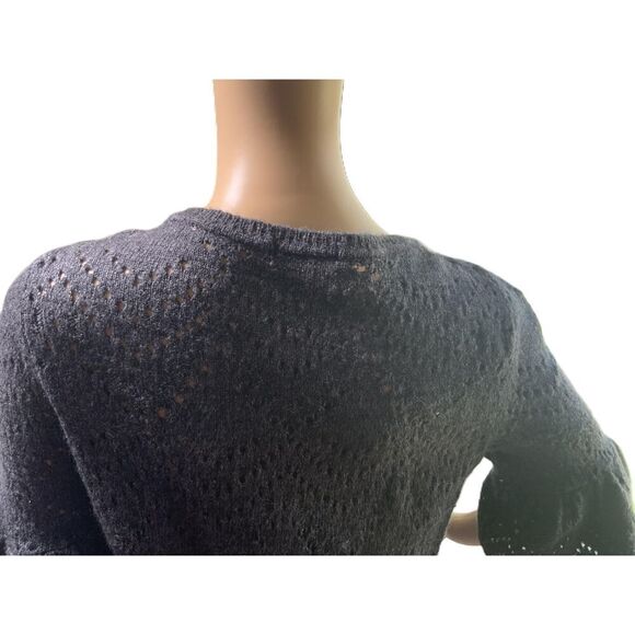 LC Lauren Conrad Gray Knitted Pattern Crew Neck Long Sleeve Sweater Size Small - Picture 6 of 12
